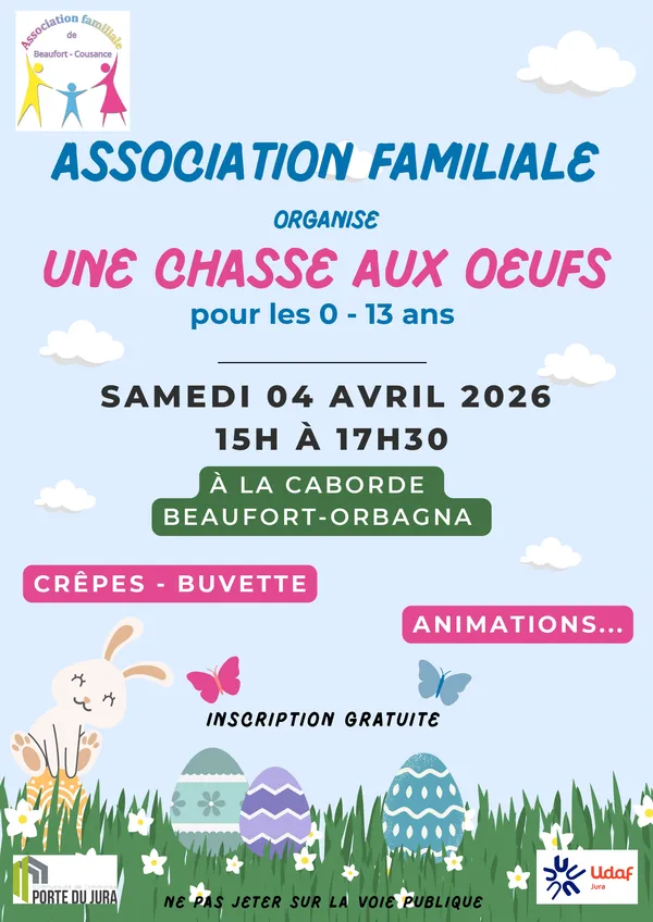 Chasse aux œufs pour les 0 - 13 ans