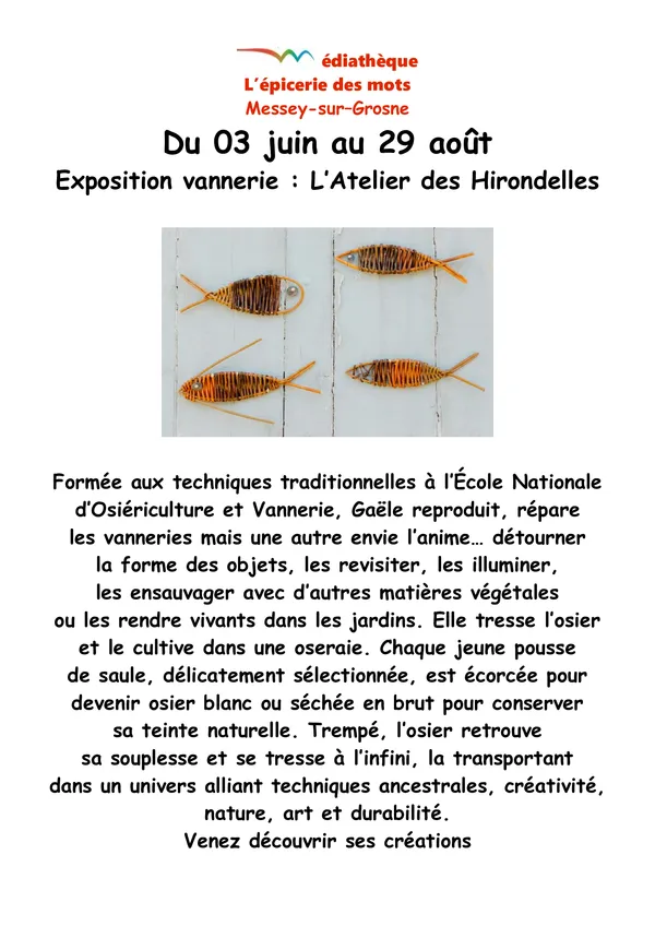 Exposition vannerie : L'Atelier des Hirondelles