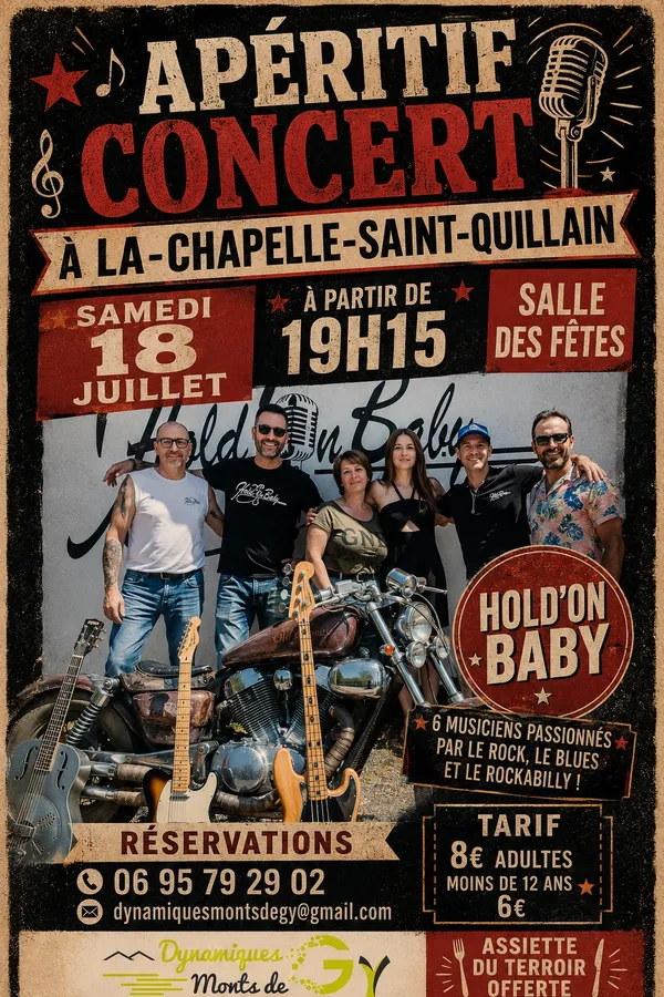 Apéritif‑concert – Hold’On Baby à La Chapelle‑Saint‑Quillain