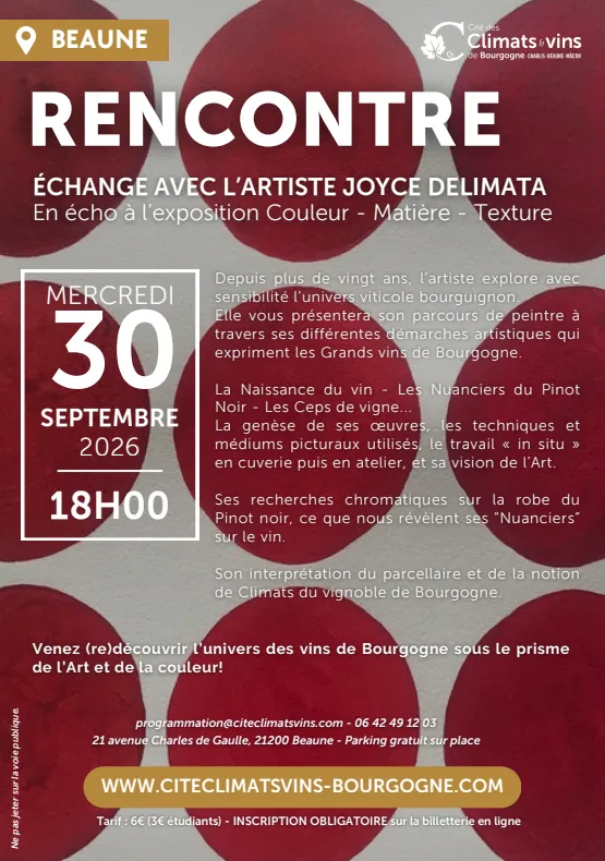Rencontre - Echange avec l’artiste Joyce à la Cité à Beaune