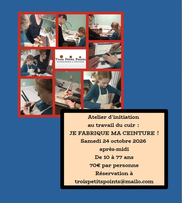 Atelier d'initiation au travail du cuir : je fabrique ma ceinture !
