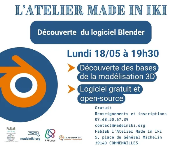 Atelier découverte logiciel modélisation Blender