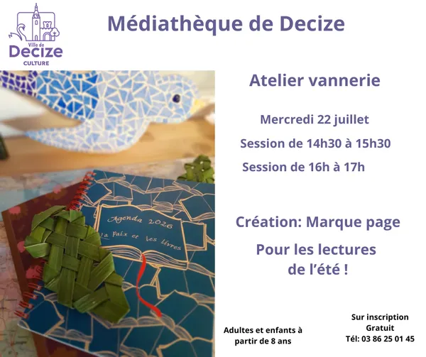 Atelier vannerie "Marque page"