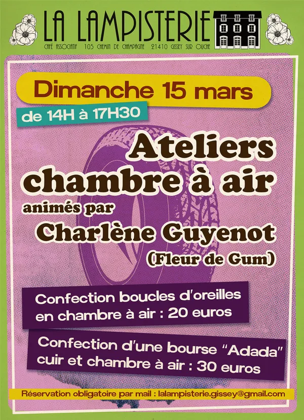 Ateliers créatifs chambre à air recyclée