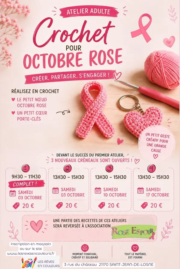 Atelier Adulte - Crochet : Octobre Rose