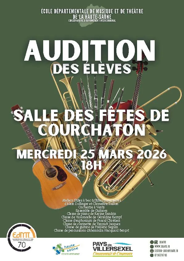 Audition des élèves de l'Ecole Départementale de Musique