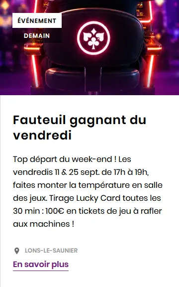 Fauteuil gagnant du vendredi