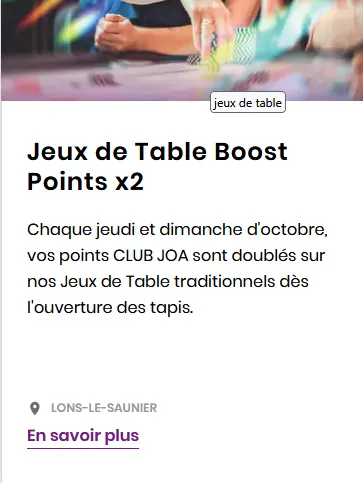 Jeux de Table Boost Points x2