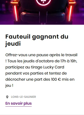Fauteuil gagnant du jeudi
