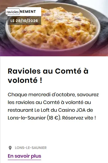 Ravioles au comté à volonté