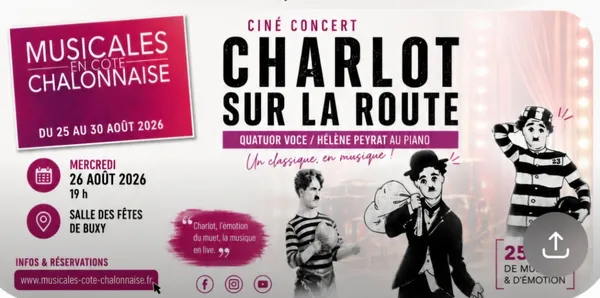Musicales en Côte Chalonnaise - Ciné Concert : Charlot sur la Route