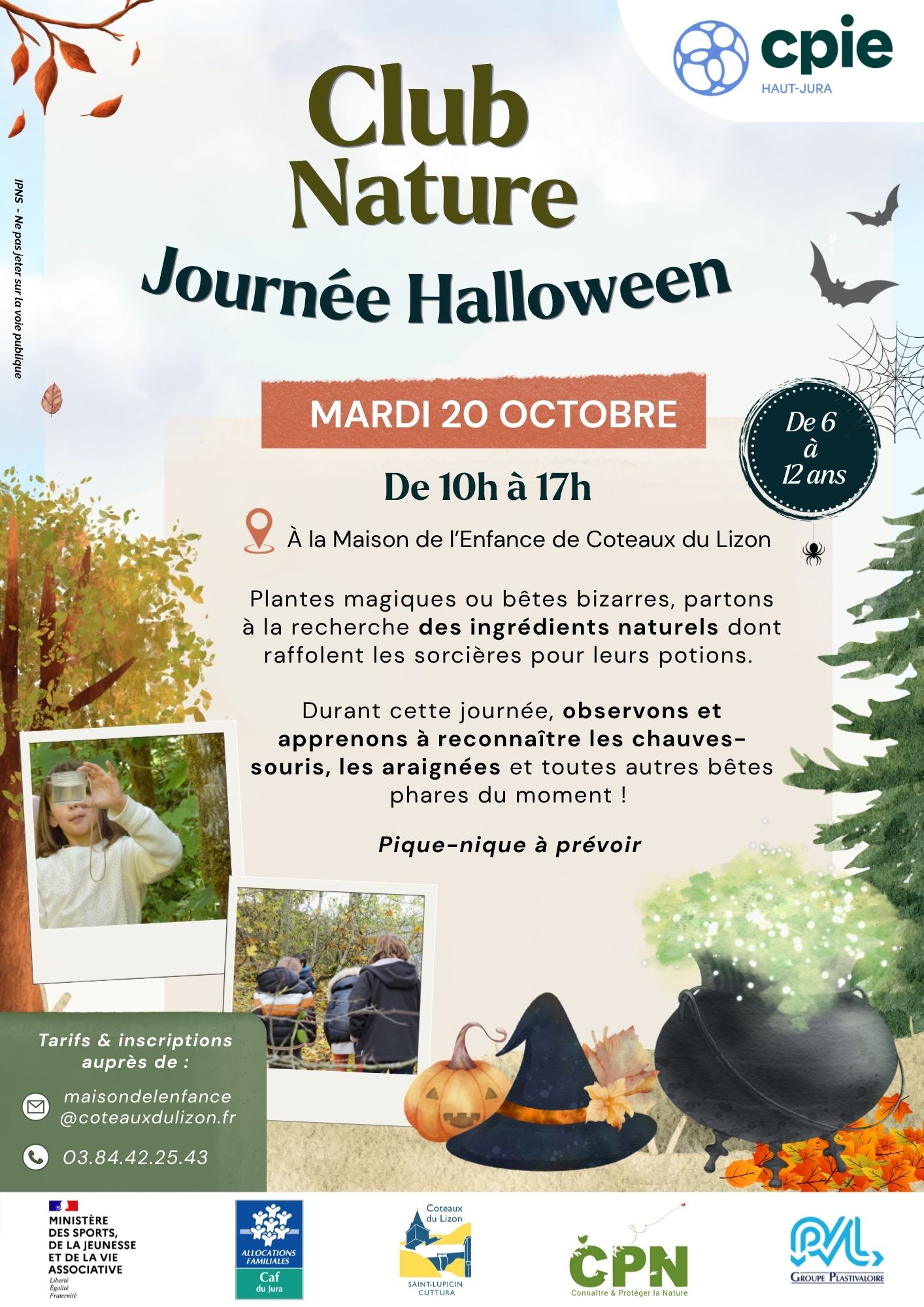 ?? Le Club Nature du CPIE du Haut-Jura organise une journée hallowwen en pleine nature !