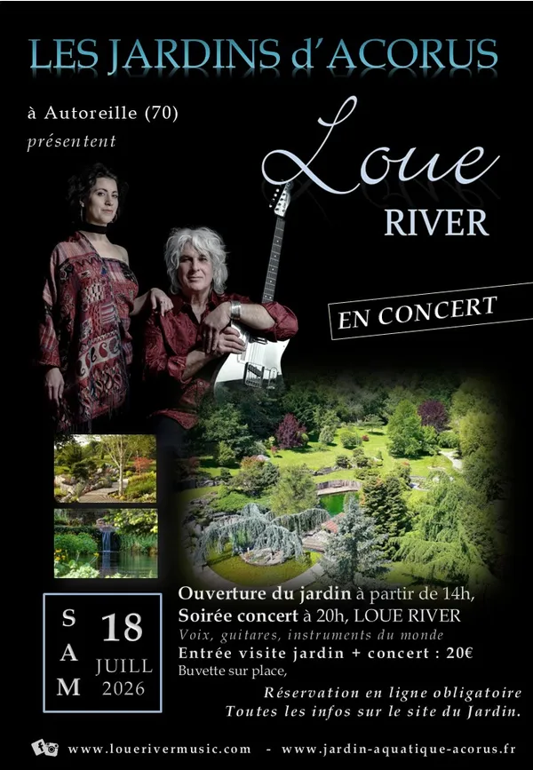 Loue River en Concert – Jardins d’Acorus à Autoreille