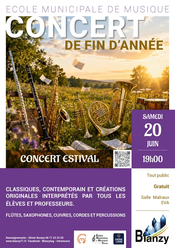 Concert de fin d'année de l'Ecole Municipale de Musique