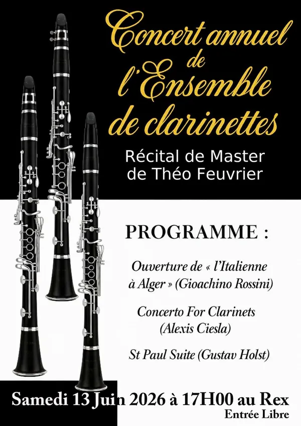 Concert annuel de l'Ensemble de clarinettes