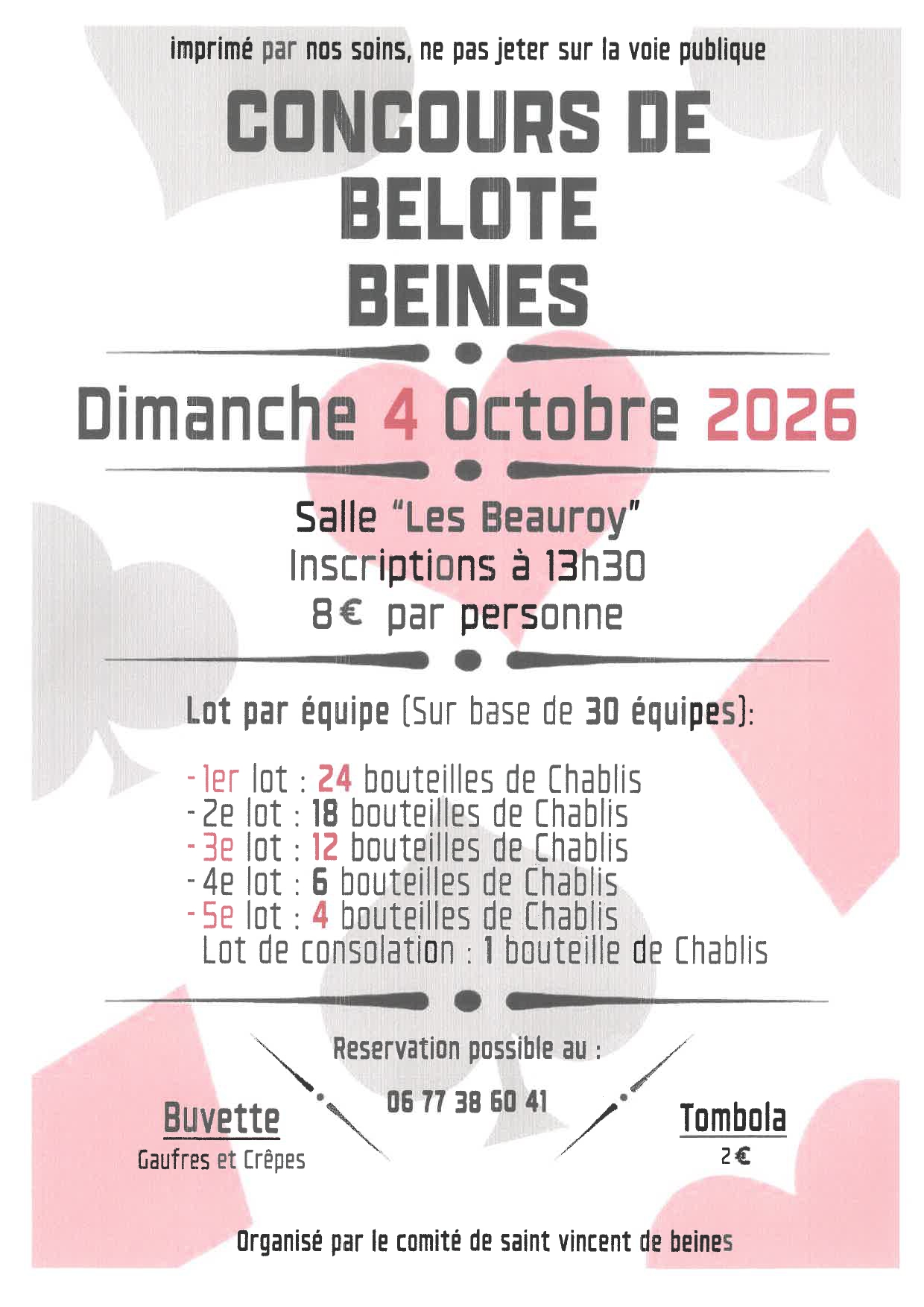 Concours de belote à Beines