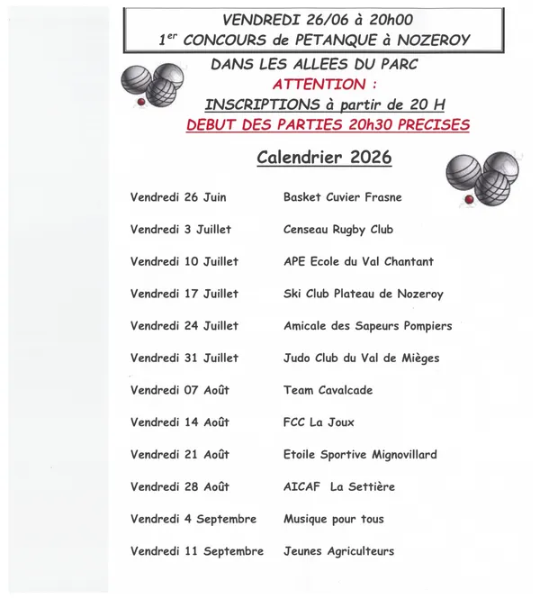 Concours de pétanque