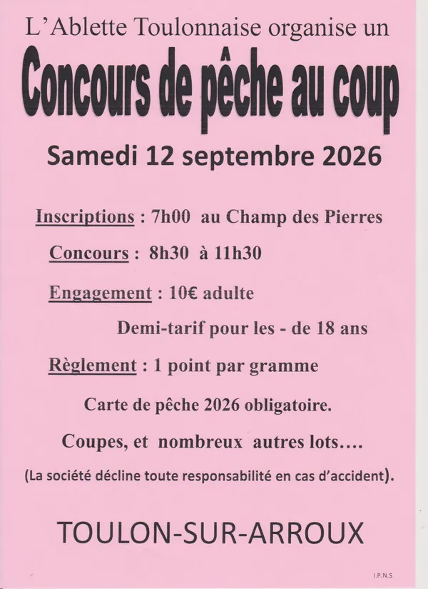 CONCOURS DE PECHE au COUP