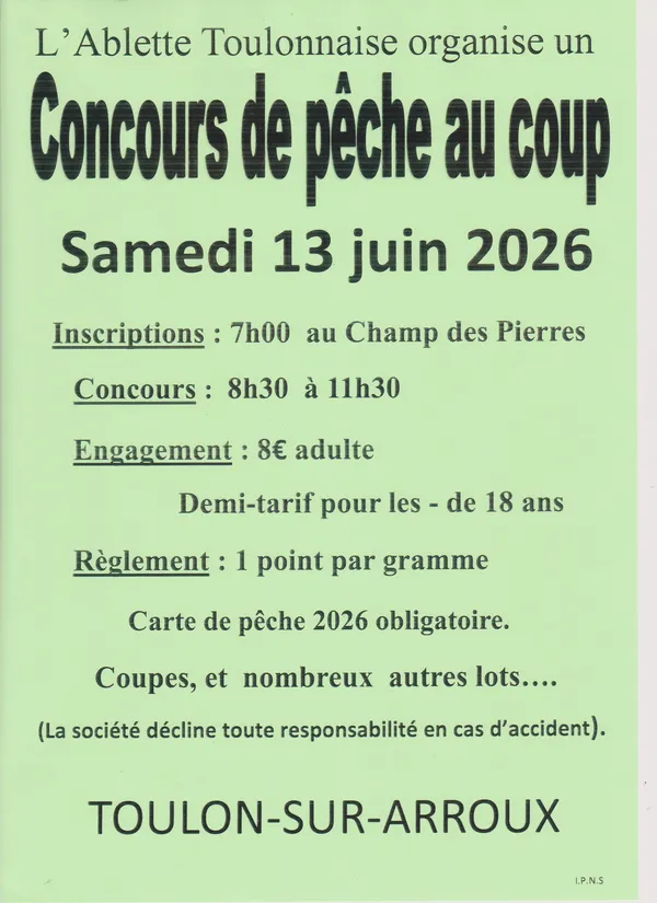 CONCOURS DE PECHE au COUP