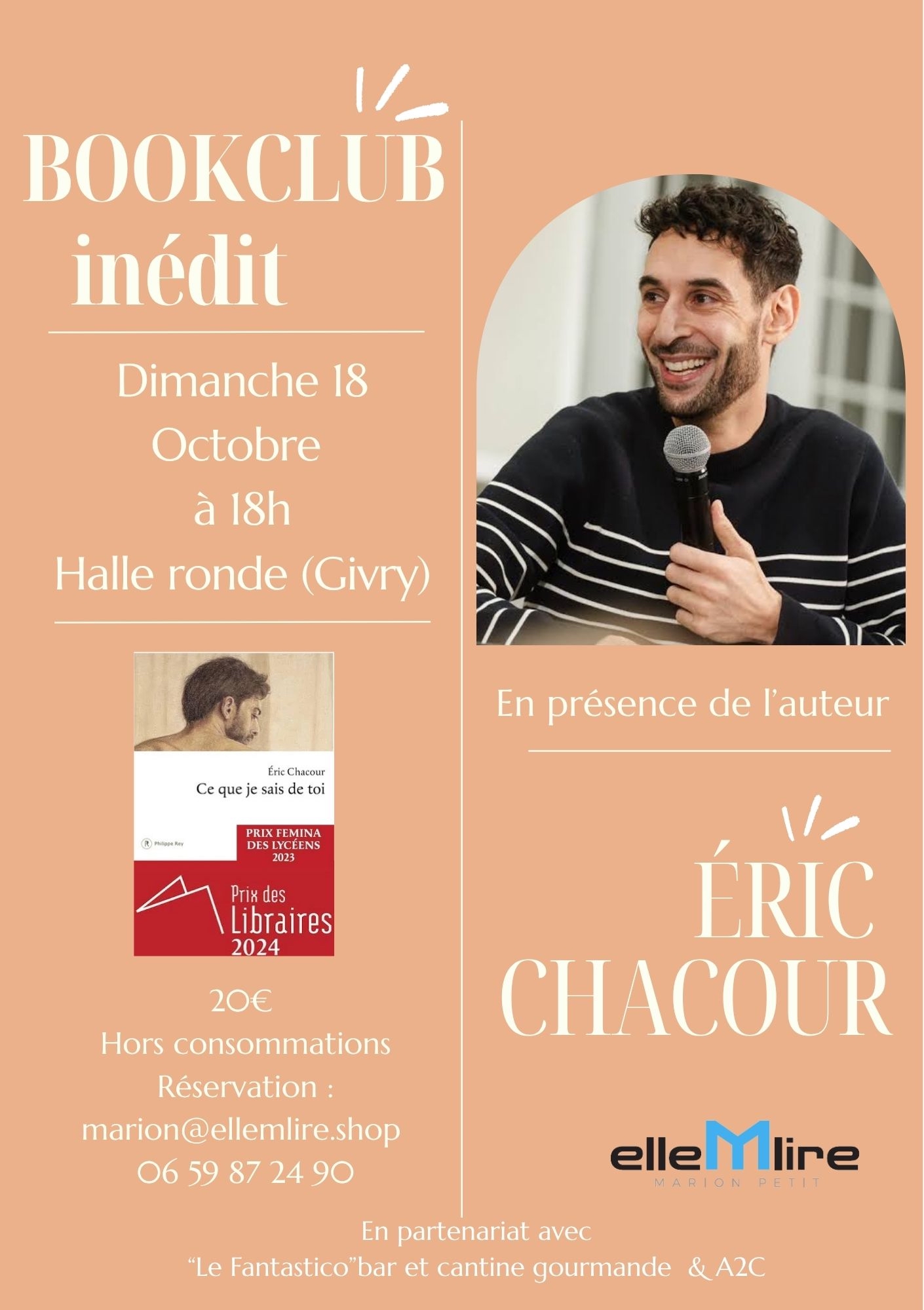 Bookclub exceptionnel en présence d'Eric Chacour, écrivain