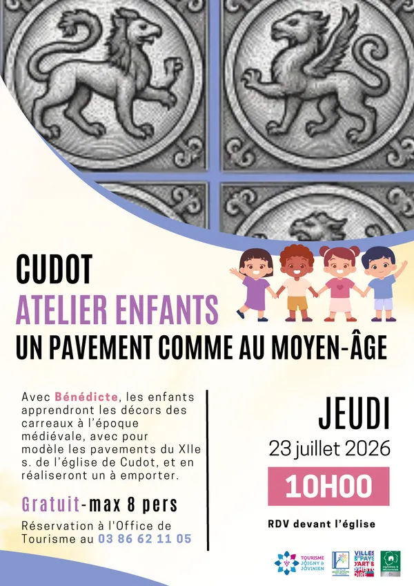 Ateliers Jeune Public à Cudot "Un Pavement comme au Moyen-Âge"
