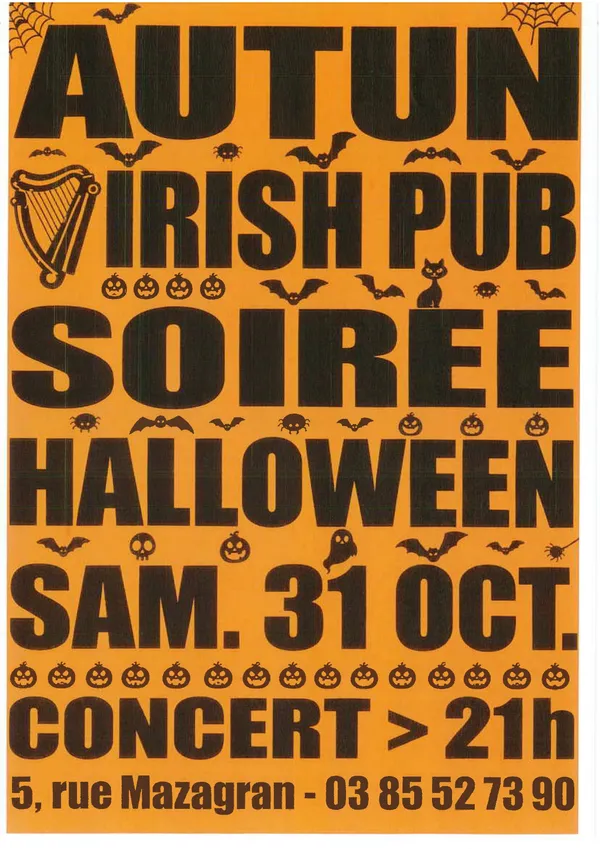 Soirée Halloween à l’Irish Pub Autun