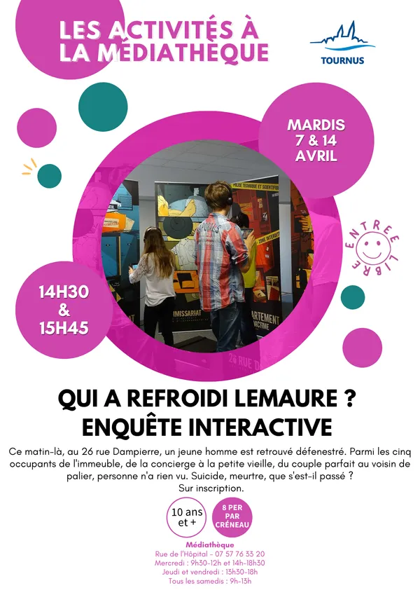 Activités à la médiathèque : Qui a refroidi Lemaure ? Enquête interactive