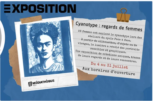 Médiathèque de Viry : Exposition Cyanotype : Regards de femmes