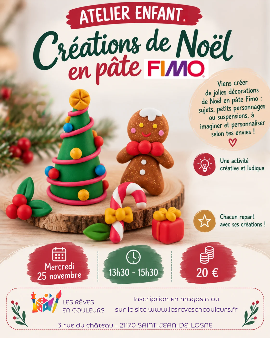 Atelier Enfant - Fimo : Crée tes décorations de Noël