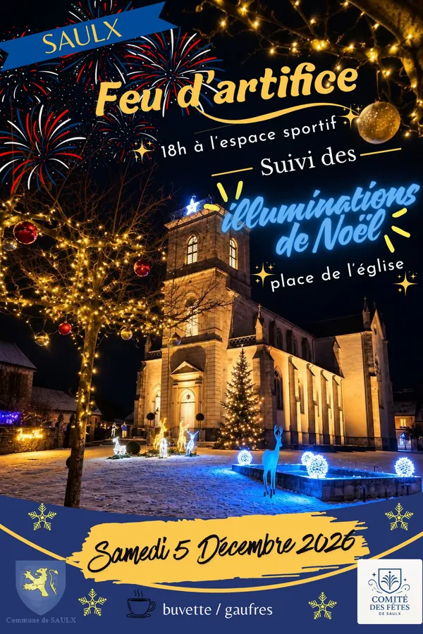 Feu d'artifice suivi des illuminations de Noël