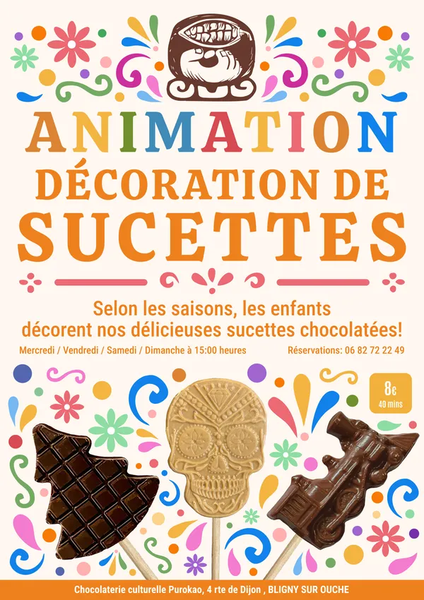 ANIMATION SPECIAL ENFANTS : décoration de sucettes en chocolat - Bligny sur Ouche