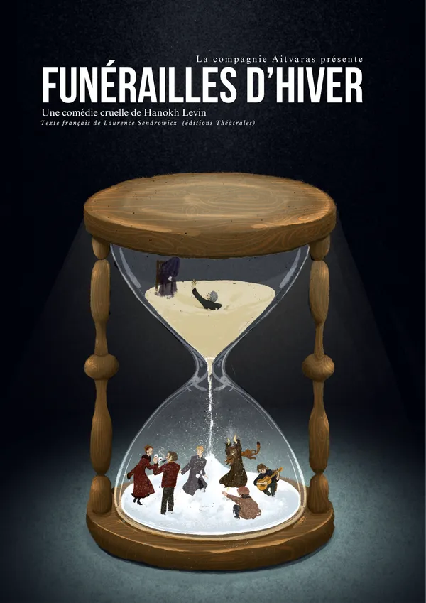 La Compagnie AITVARAS joue Funérailles D'Hiver, une comédie burlesque et grinçante, portée par un travail de masques et de jazz manouche joué en live