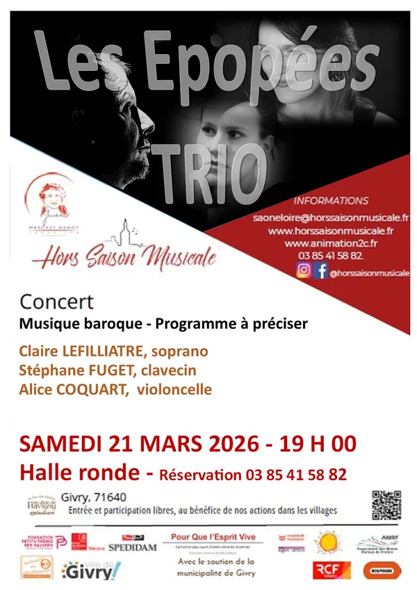 Hors saison musicale / Trio Les épopées - Concert de musique baroque