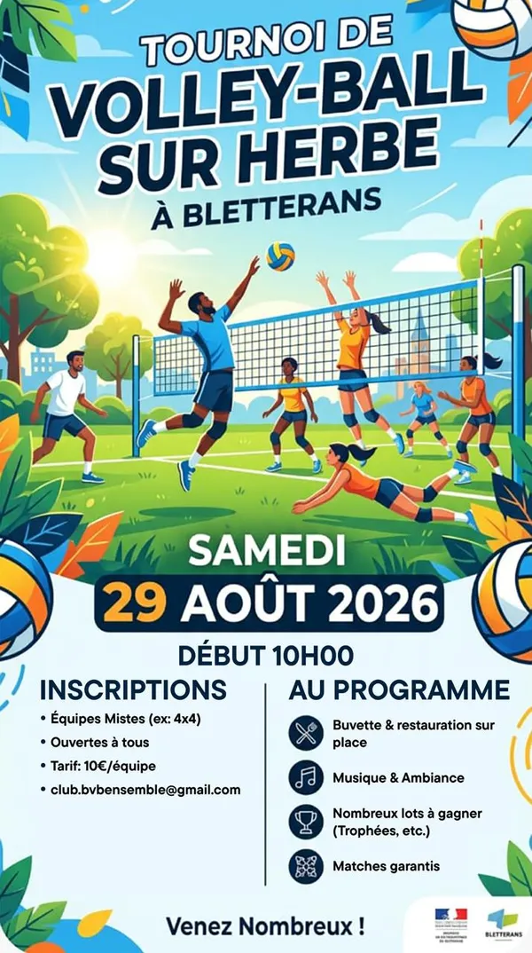 Tournoi de volleyball sur herbe