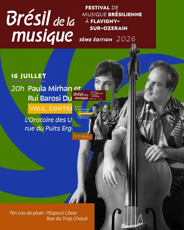 Brésil de la musique Duo Paula MIRHAN, voix et Rui BAROSI, contrebasse