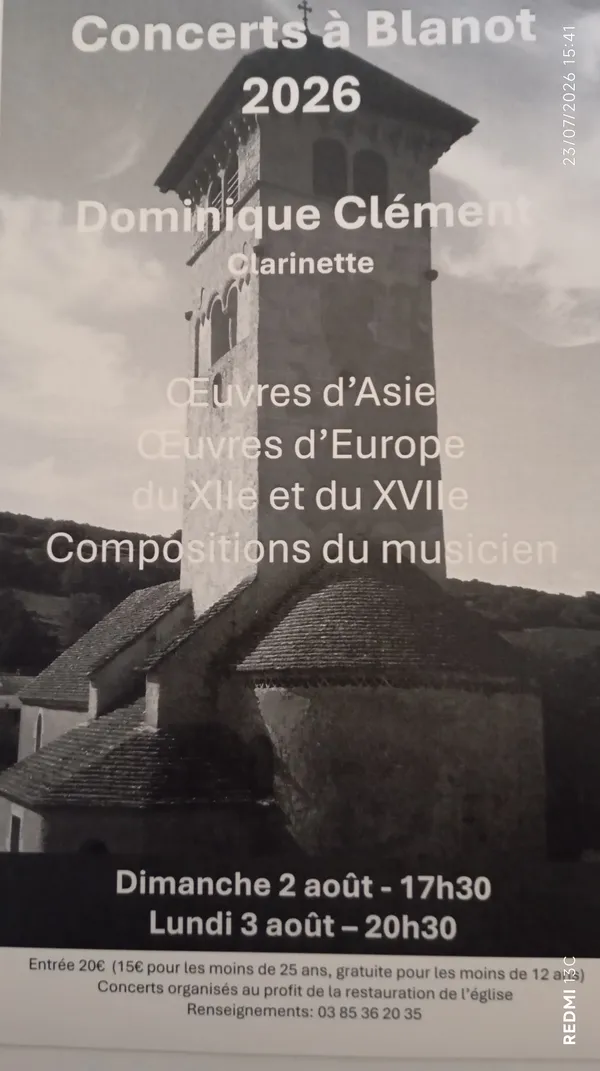 Concert à l'église de Blanot