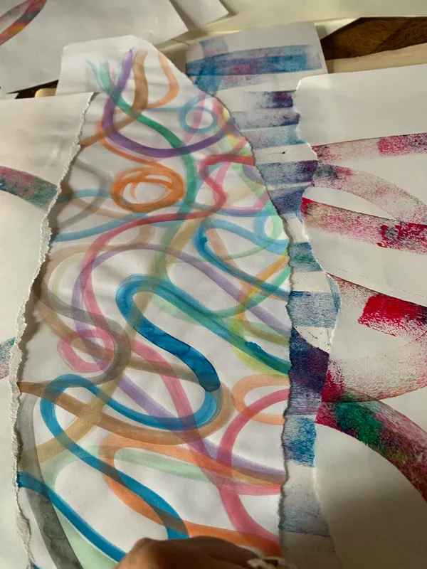 Atelier Lignes de vie - Dessin intuitif et collage