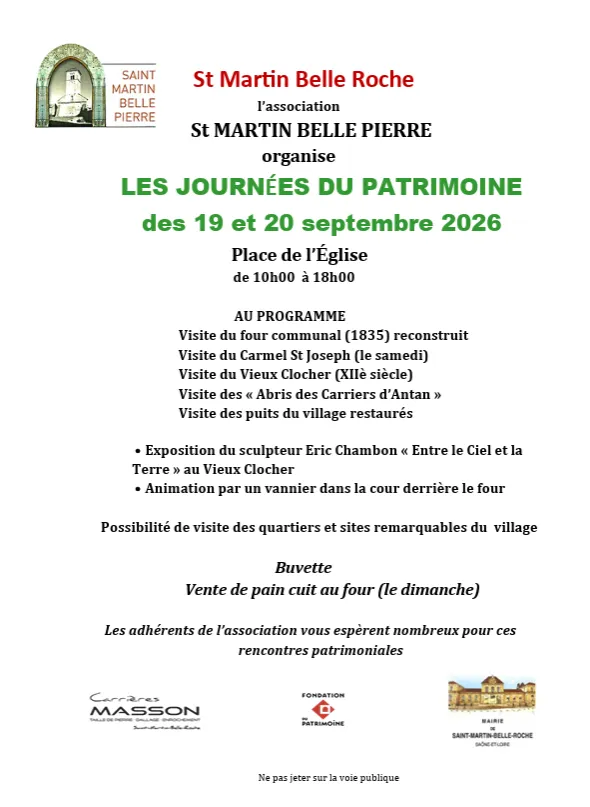 Les Journées du Patrimoine de Saint-Martin-Belle-Roche