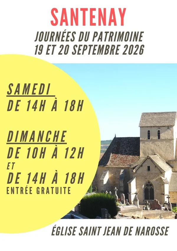 Journées du Patrimoine 2026 - Eglise Saint Jean de Narosse