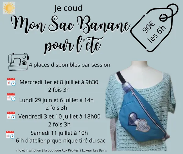 Atelier couture "Je couds mon sac Banane pour l'été"