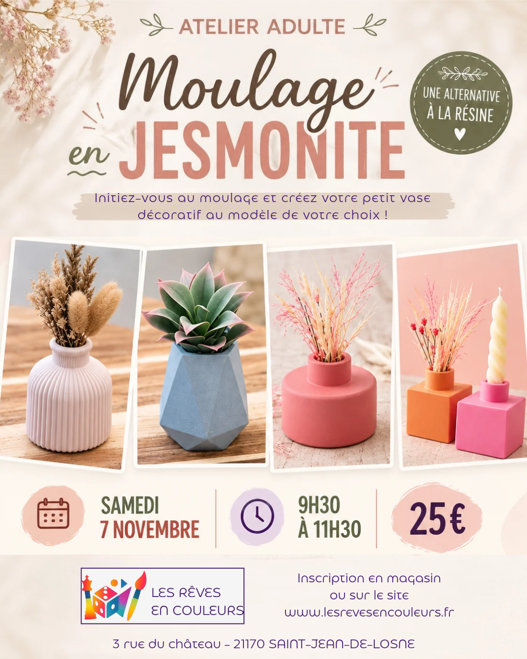 Atelier Adulte - Moulage en Jesmonite : Créez votre petit vase