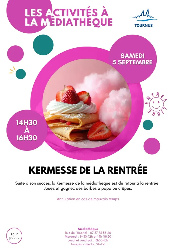 Activités à la médiathèque : kermesse de la rentrée