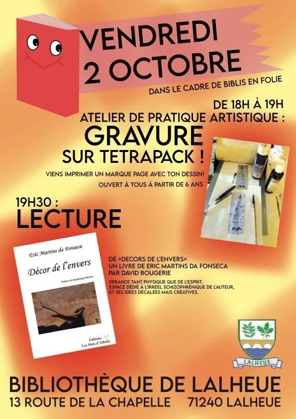 Atelier de gravure et lecture