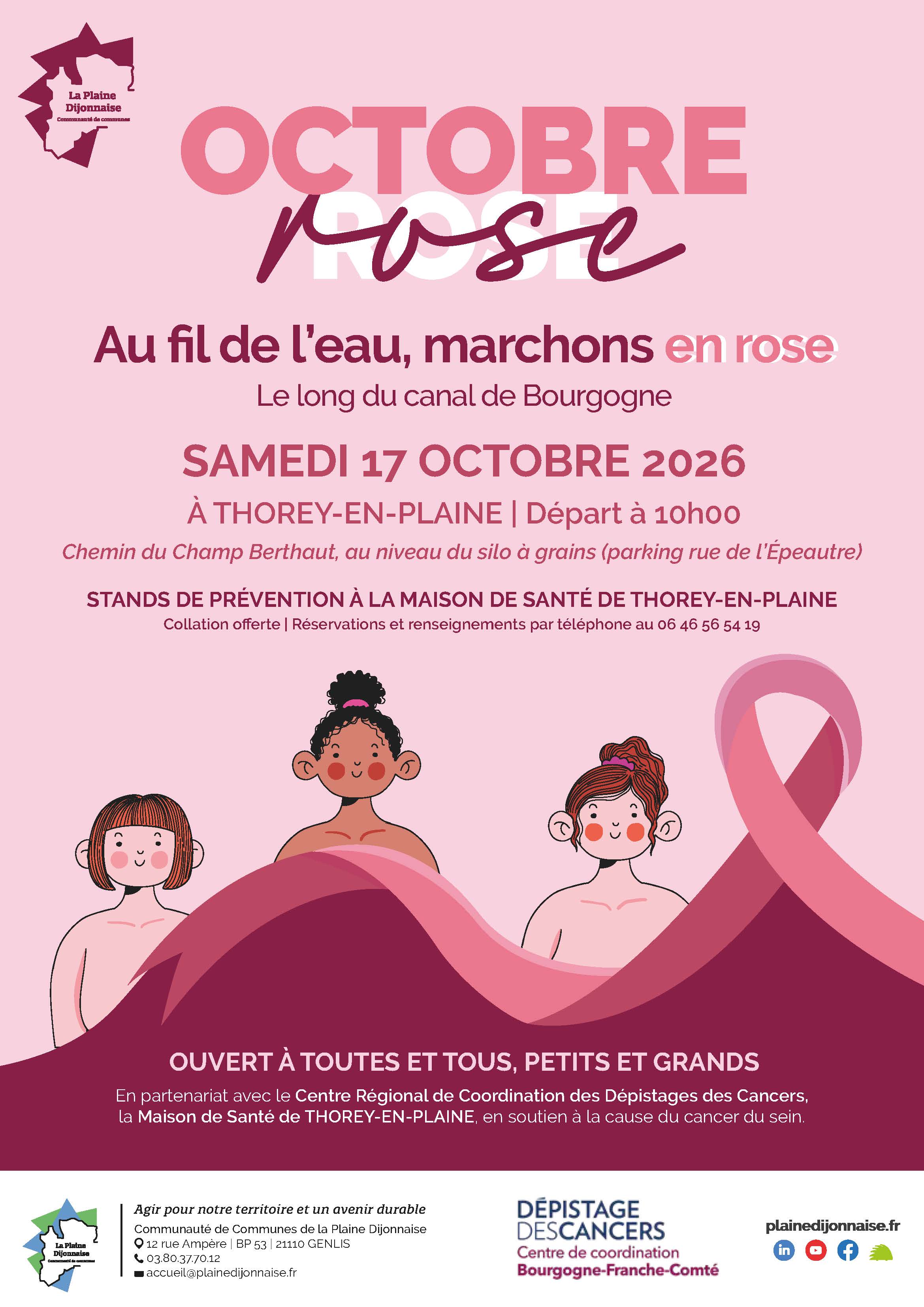 Au fil de l'eau, marchons rose