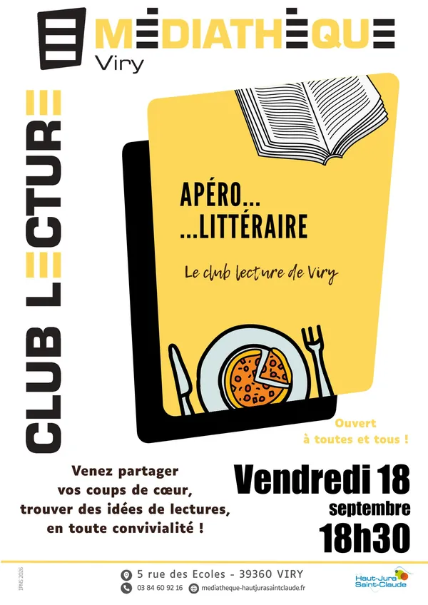 Médiathèque de Viry : Club de lecture - apéro littéraire