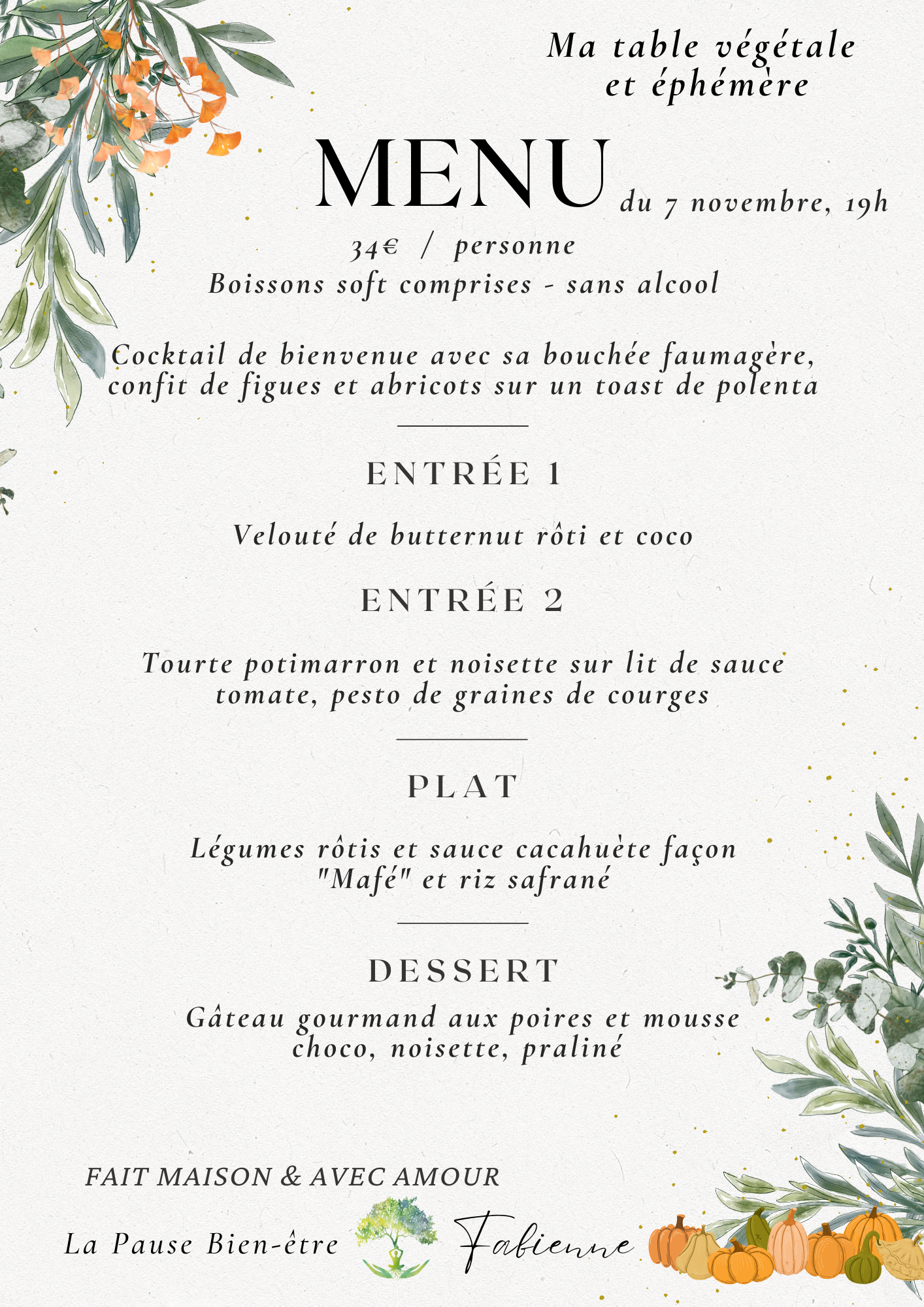 Table végétale & éphémère