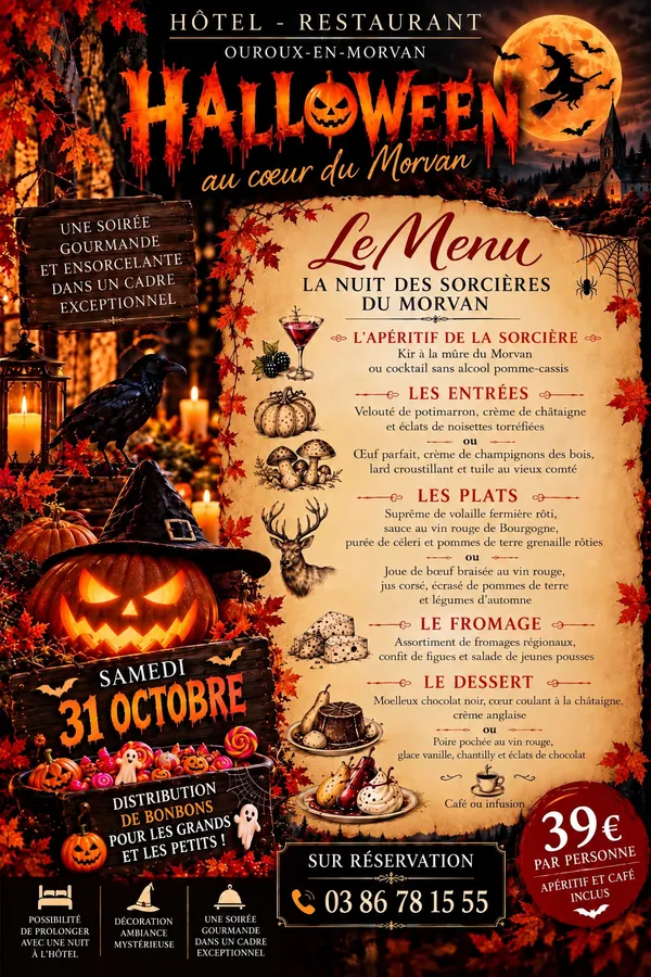 Menu "La Nuit des sorcières du Morvan"