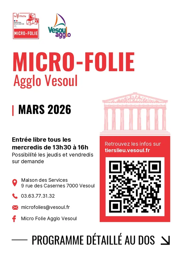 Programme rendez-vous mars 2026 : Micro-folie