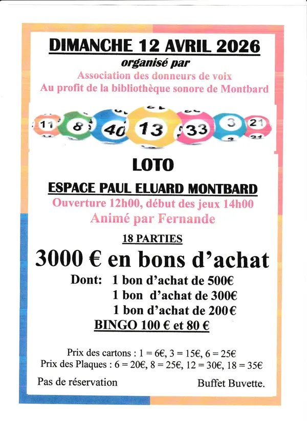 LOTO de la Bibliothèque sonore de Montbard