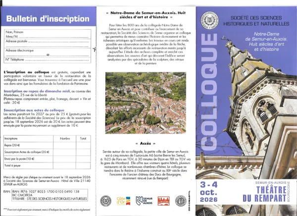 Colloque historique pour les 800 ans de la Collégiale de Semur en Auxois